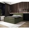 Boxspringbett Mit Topper & Bettkasten 180x200 Castel V - Schwarz/Grün, MODERN, Holz/Holzwerkstoff (180/200cm) - MID.YOU