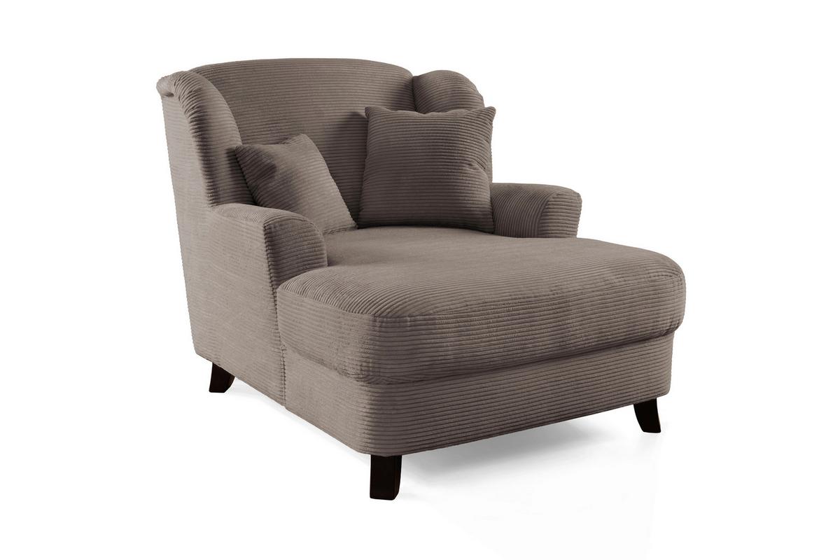 XXXL-Sessel Asado taupe teilmassiv, B: 109 cm - Taupe/Dunkelbraun, KONVENTIONELL, Textil (109/104/145cm) - Sit & More
