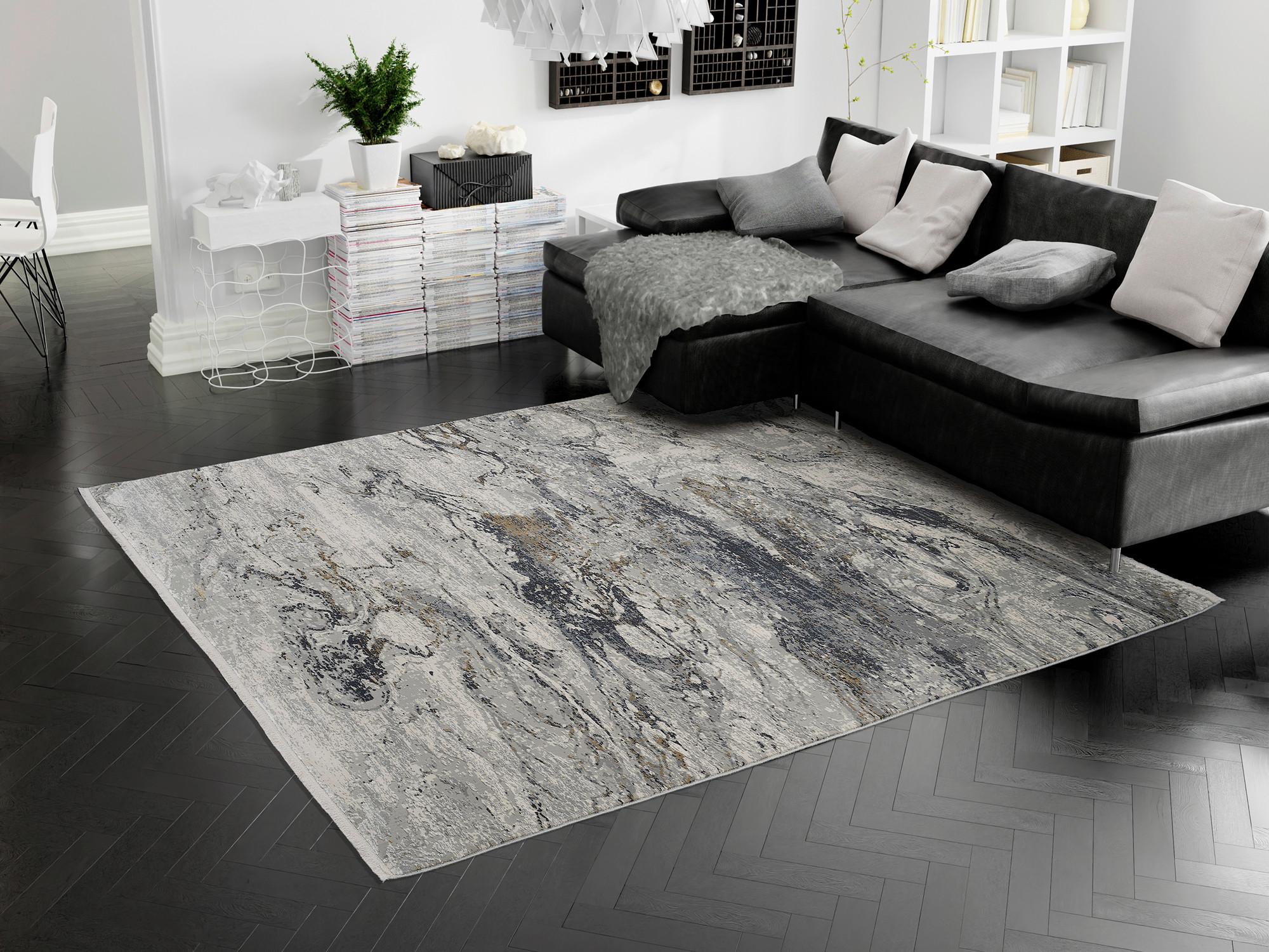 Webteppich Lille Grau/Goldfarben 80x150 cm - Goldfarben/Grau, Design, Textil (80/150cm) - Dieter Knoll