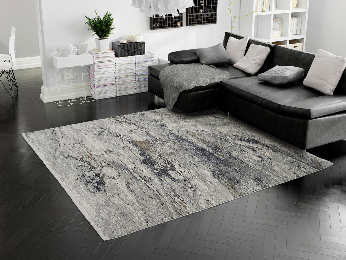 Webteppich Lille Grau/Goldfarben 80x150 cm - Goldfarben/Grau, Design, Textil (80/150cm) - Dieter Knoll