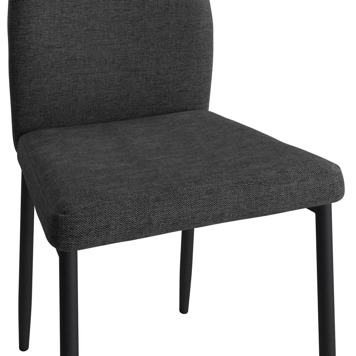 Vierfußstuhl Augusta Webstoff Anthrazit - Anthrazit/Schwarz, MODERN, Textil/Metall (45/87/55cm) - Kela