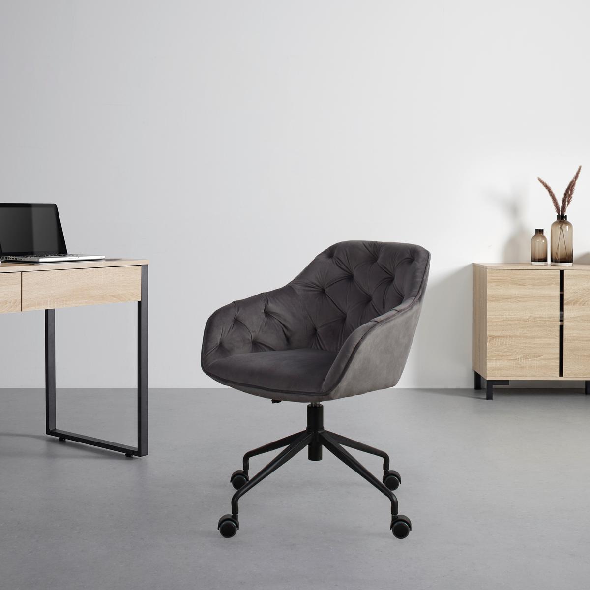 Kancelářská židle ELLY -EXKLUSIV- - šedá/černá, Design, kov/textil (72/79-86/74cm) - Mömax