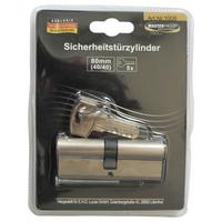 Schließzylinder für Türen Agathon Mit 5 Schlüsseln - Silberfarben, Basics, Metall (8cm)