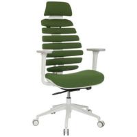 Drehstuhl Ergo Line W Grün B: 67 cm - Weiß/Grün, MODERN, Kunststoff/Textil (67/116 - 133/65cm) - MID.YOU