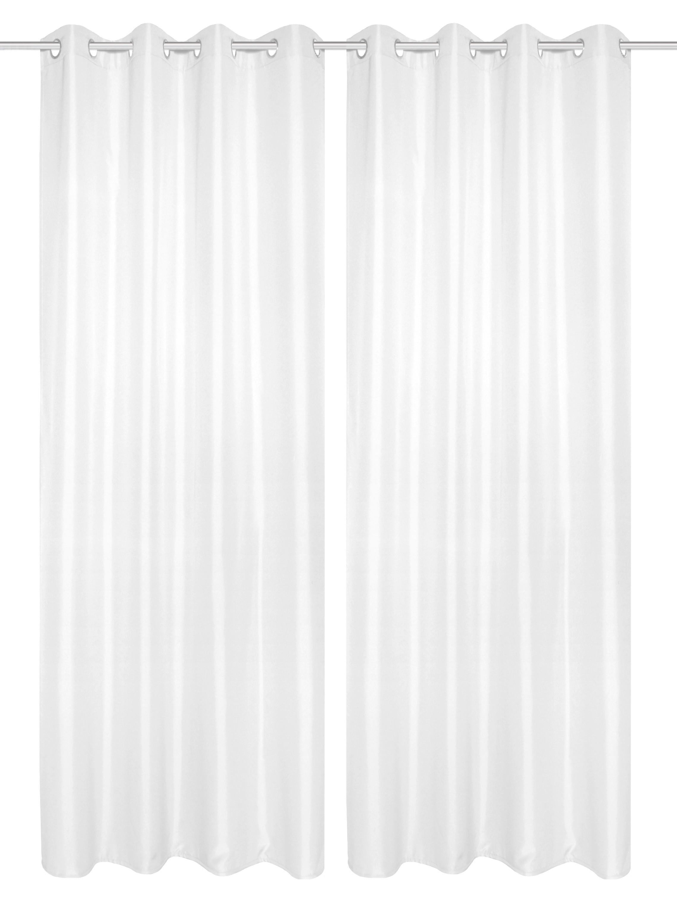 Ösenvorhang Atlantika Weiß B: 140 cm - Weiß, Basics, Textil (140/235cm)