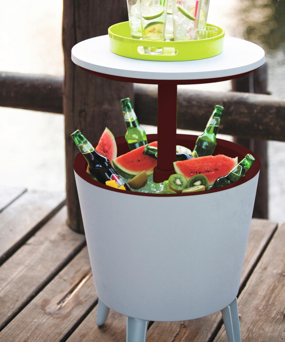 ZAHRADNÍ BAROVÝ STŮL COOL BAR - tmavě hnědá/krémová, Konvenční, plast (49,5/49,5/57-84,5cm) - Mömax