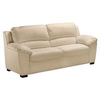 3-sitzer-sofa Danilo Rücken Echt, Beige Lederlook - Beige/Schwarz, KONVENTIONELL, Textil (182/90/90cm) - MID.YOU