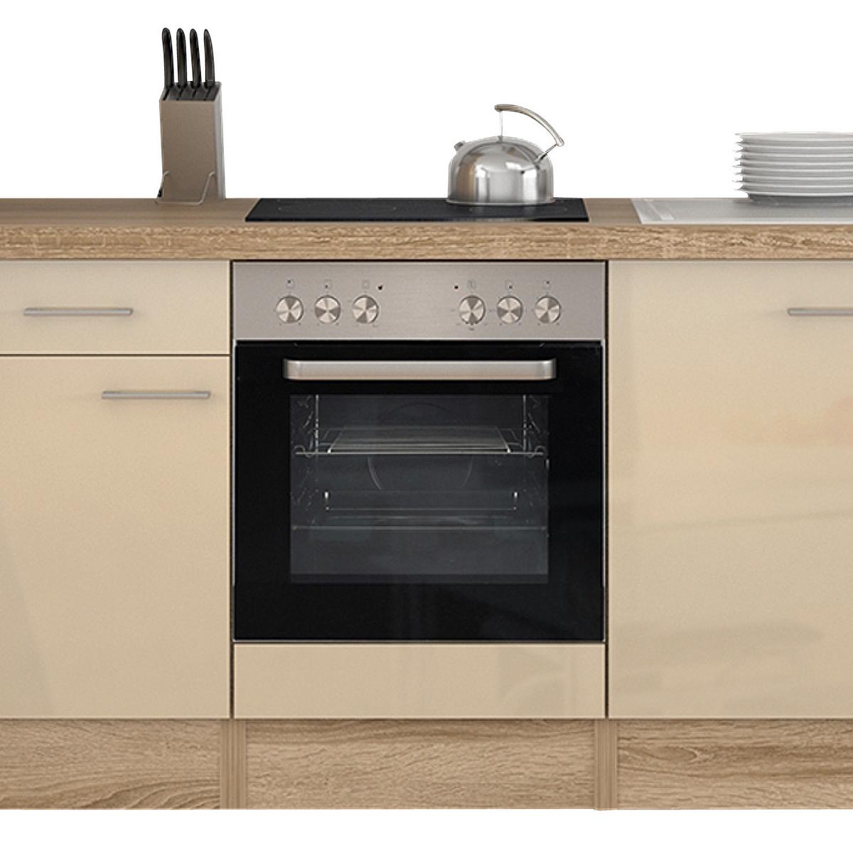 Küchenzeile Nepal M. Geräten 270 Cm Kaschmir/eiche Dekor - Kaschmir/Sonoma Eiche, MODERN, Holzwerkstoff (270cm) - FlexWell