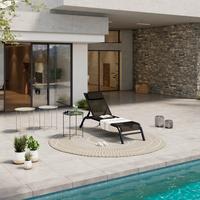 Sonnenliege Olivia Metall/textil Mit Rollen - Grau, MODERN, Textil/Metall (198/62/34-87cm) - Luca Bessoni