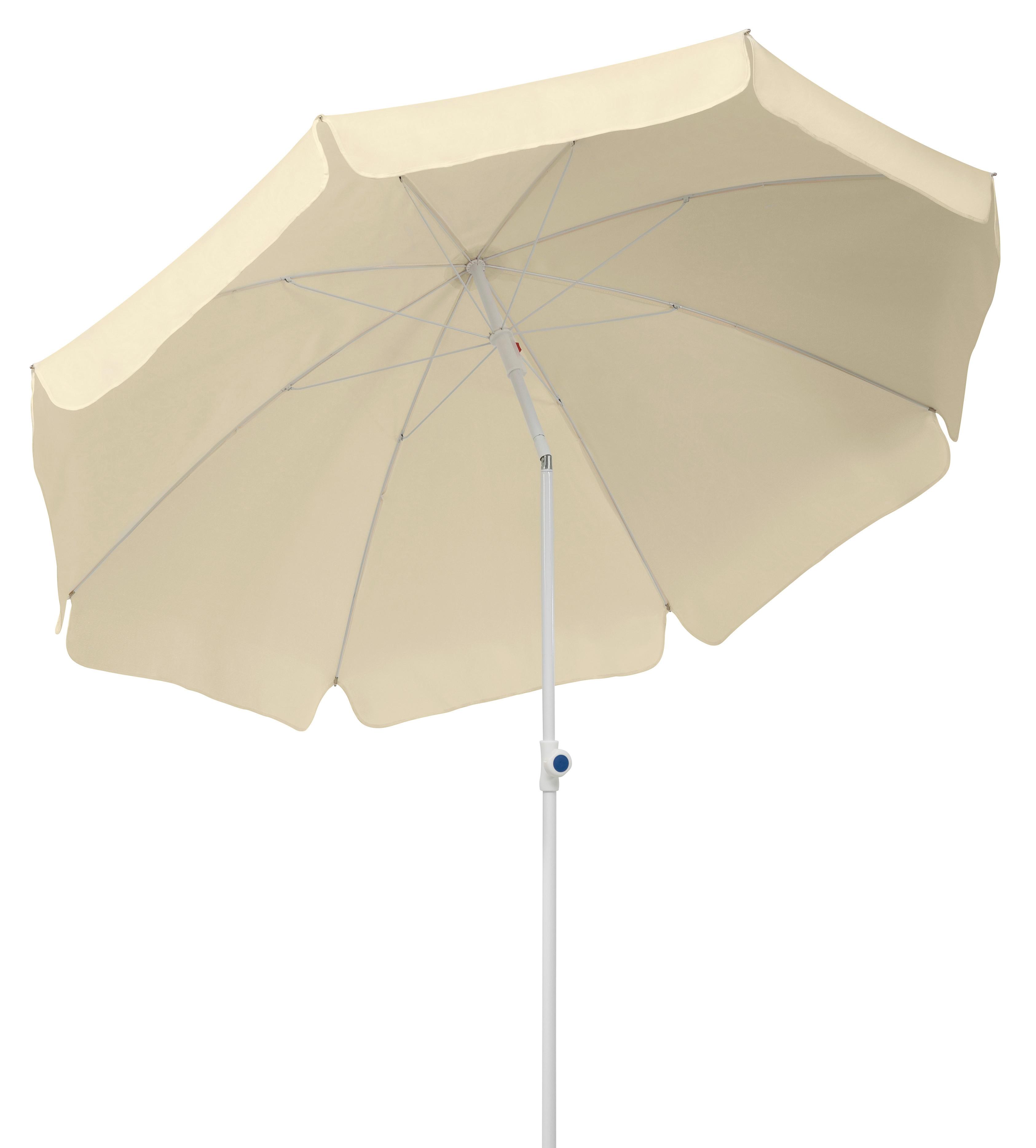 Sonnenschirm Ibiza BxHxT: 200x215x200 cm Naturfarben - Naturfarben/Weiß, Basics, Textil/Metall (200/215/200cm) - Schneider