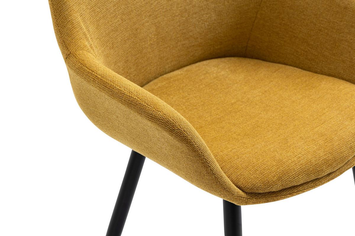 Tischgruppe Gelb/walnussfarben 160 Cm - Gelb/Walnussfarben, MODERN, Holz/Textil (160/90/75cm) - Livetastic