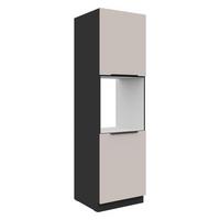 Szekrény Beépíthető Sütőhöz Arona 60/210cm - bézs/fekete, Modern, faalapú anyag (60/210/57cm)