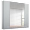 Drehtürenschrank Mit Spiegel 226 cm Alabama, Seidengrau - Transparent/Hellgrau, MODERN, Holzwerkstoff (226/229/54cm)