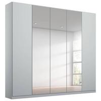 Drehtürenschrank Mit Spiegel 226 cm Alabama, Seidengrau - Transparent/Hellgrau, MODERN, Holzwerkstoff (226/229/54cm)