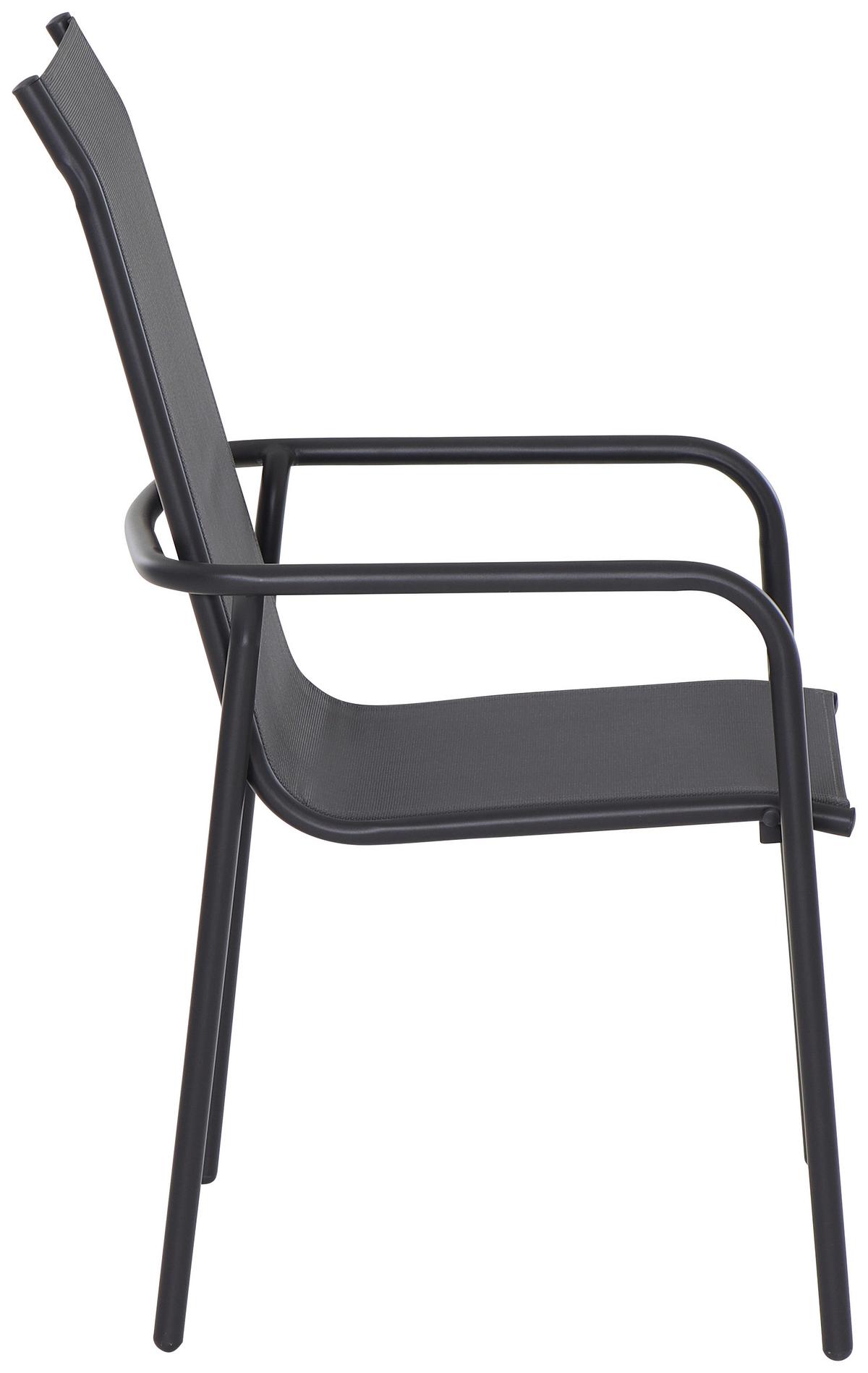 Gartengarnitur 7-tlg. Torino Aus Metall/glas/textil - Grau, MODERN, Glas/Textil (150/74/90cm) - Beldano