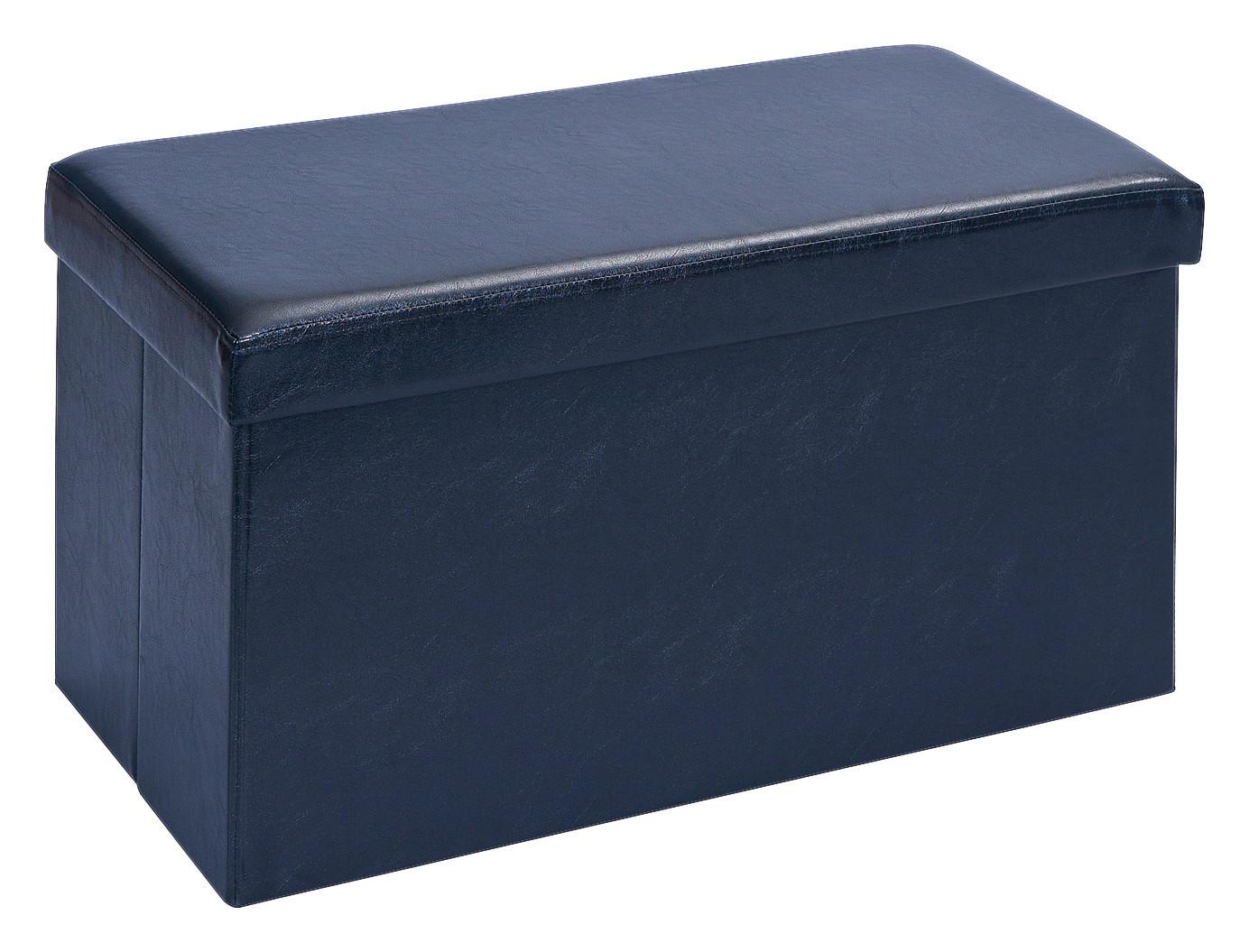 Faltbox Setto Groß 76x38 cm Schwarz Lederoptik mit Deckel - Schwarz, Basics, Holzwerkstoff/Kunststoff (76/38/38cm) - MID.YOU