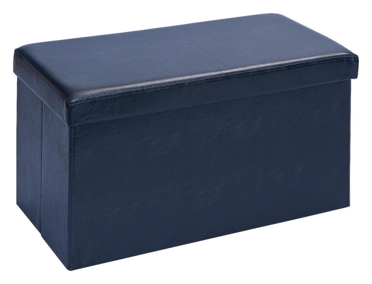 Faltbox Setto Groß 76x38 Cm Schwarz Lederoptik Mit Deckel - Schwarz, Basics, Holzwerkstoff/Kunststoff (76/38/38cm) - MID.YOU