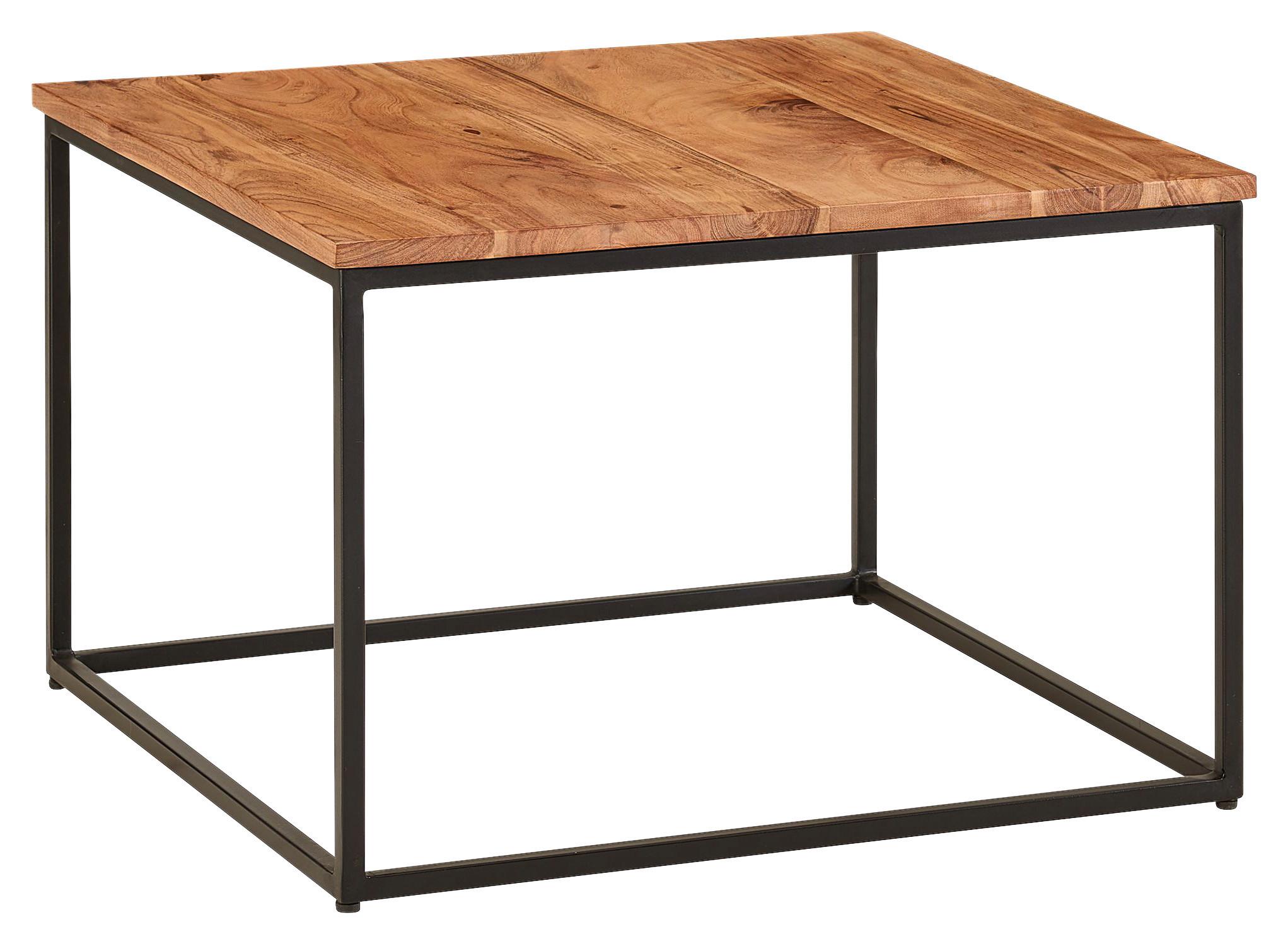 Couchtisch Holz Massiv, Akazie/Schwarz