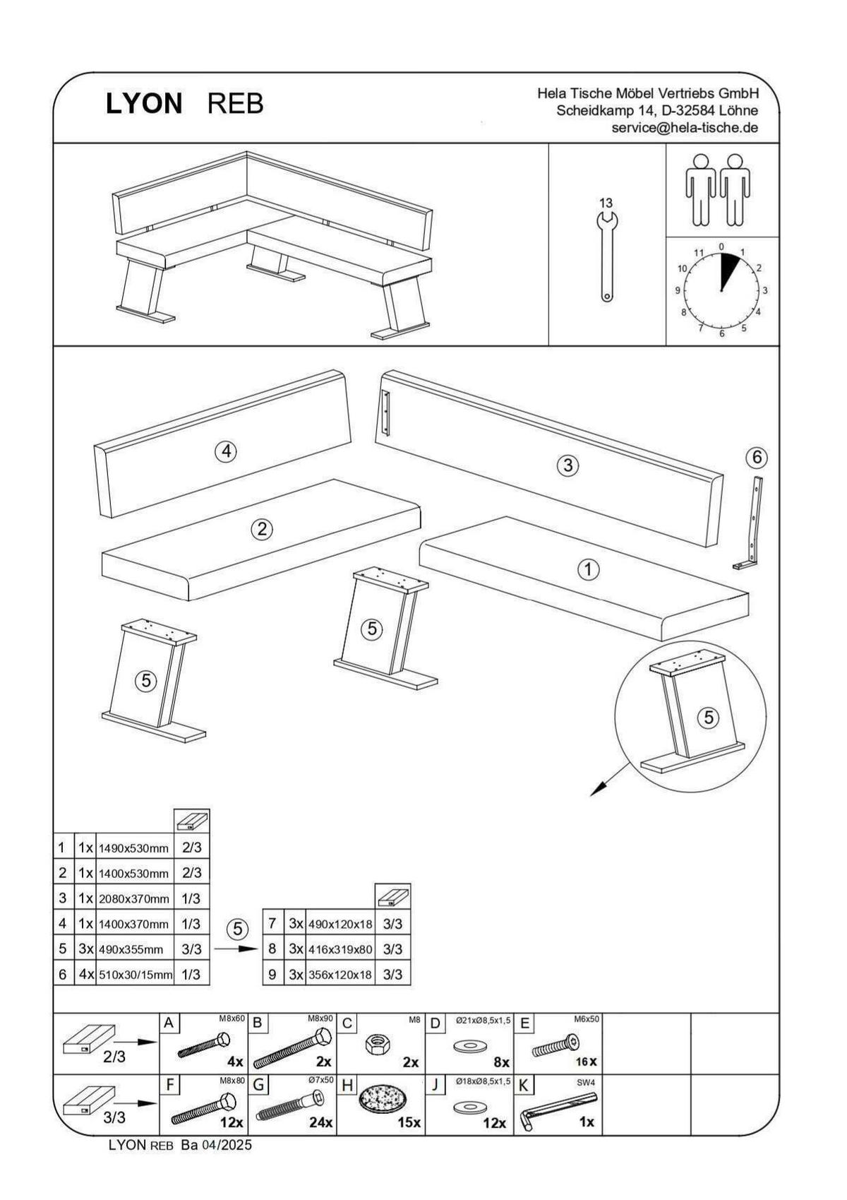 Eckbank Lyon Reb - Anthrazit/Eiche Artisan, MODERN, Holzwerkstoff/Textil (210/87cm) - MID.YOU