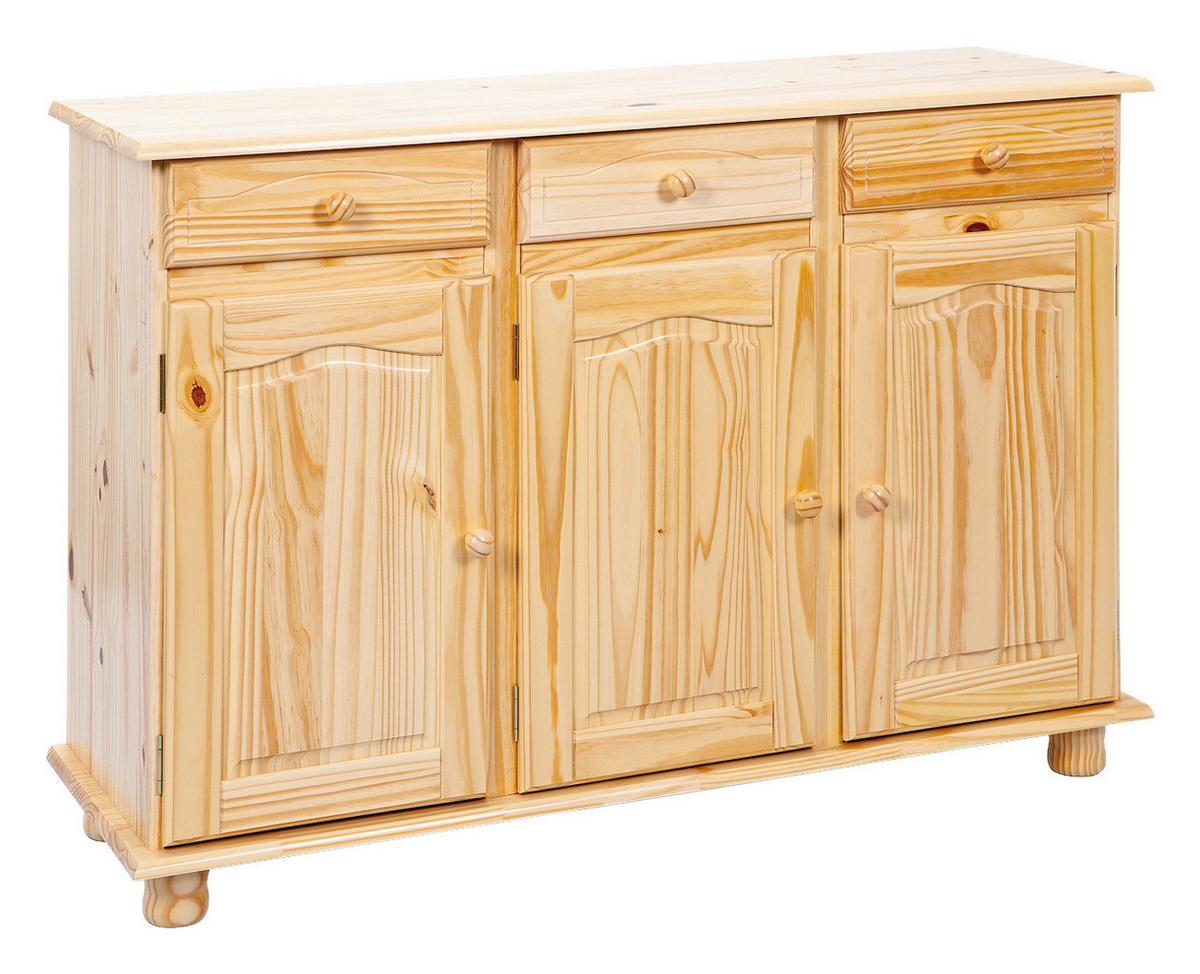 Kommode Echtholz B 130cm Abaco, Kiefer Naturfarben - Naturfarben, LIFESTYLE, Holz (130/87/43cm) - Livetastic