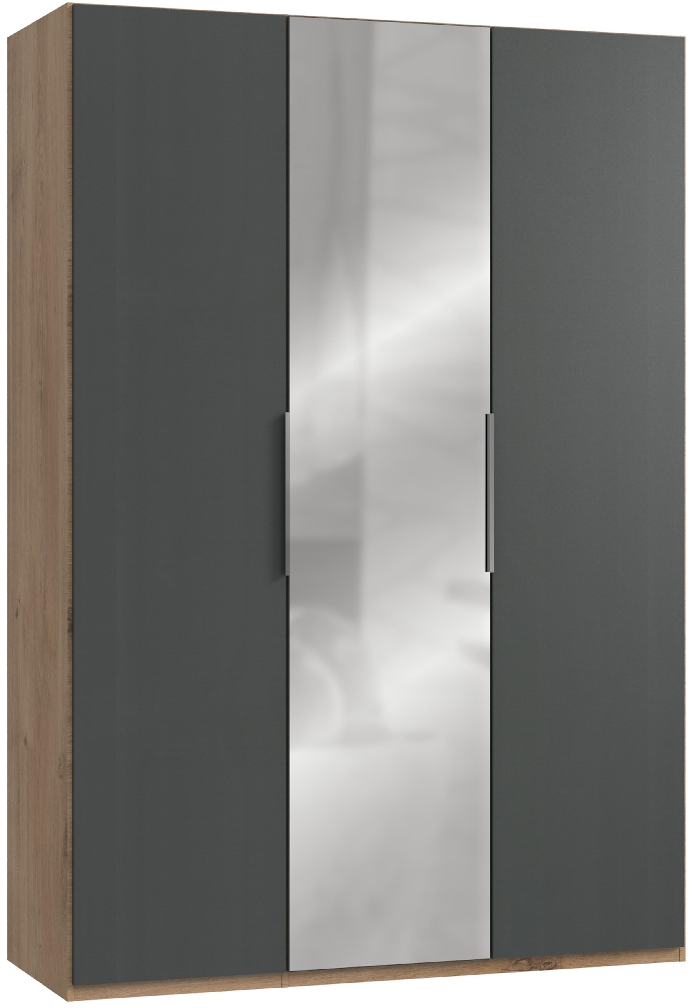 Drehtürenschrank 150cm Level, Graphit/eiche Dekor - Eichefarben/Graphitfarben, MODERN, Holzwerkstoff (150/216/58cm) - MID.YOU