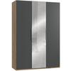 Drehtürenschrank 150cm Level, Graphit/eiche Dekor - Eichefarben/Graphitfarben, MODERN, Holzwerkstoff (150/216/58cm) - MID.YOU