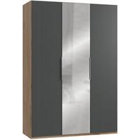 Drehtürenschrank 150cm Level, Graphit/eiche Dekor - Eichefarben/Graphitfarben, MODERN, Holzwerkstoff (150/216/58cm) - MID.YOU