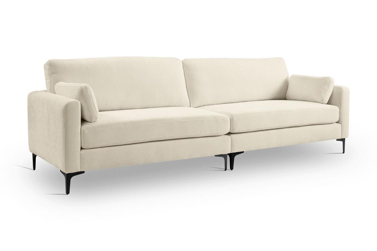 Viersitzer-Sofa Venti Creme B: 286cm - Creme/Schwarz, Basics, Holz/Textil (286/92/97cm) - MID.YOU