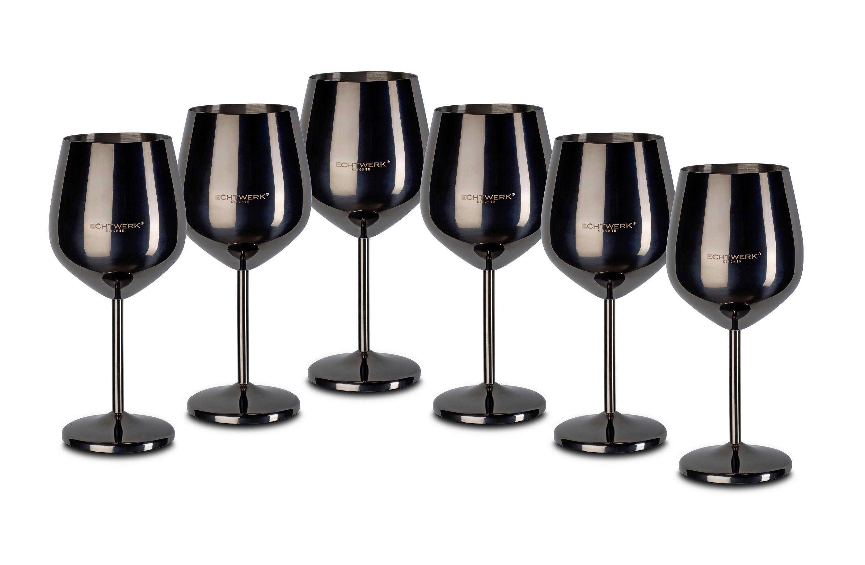 GLÄSERSET SEKTGLAS, aus Edelstahl