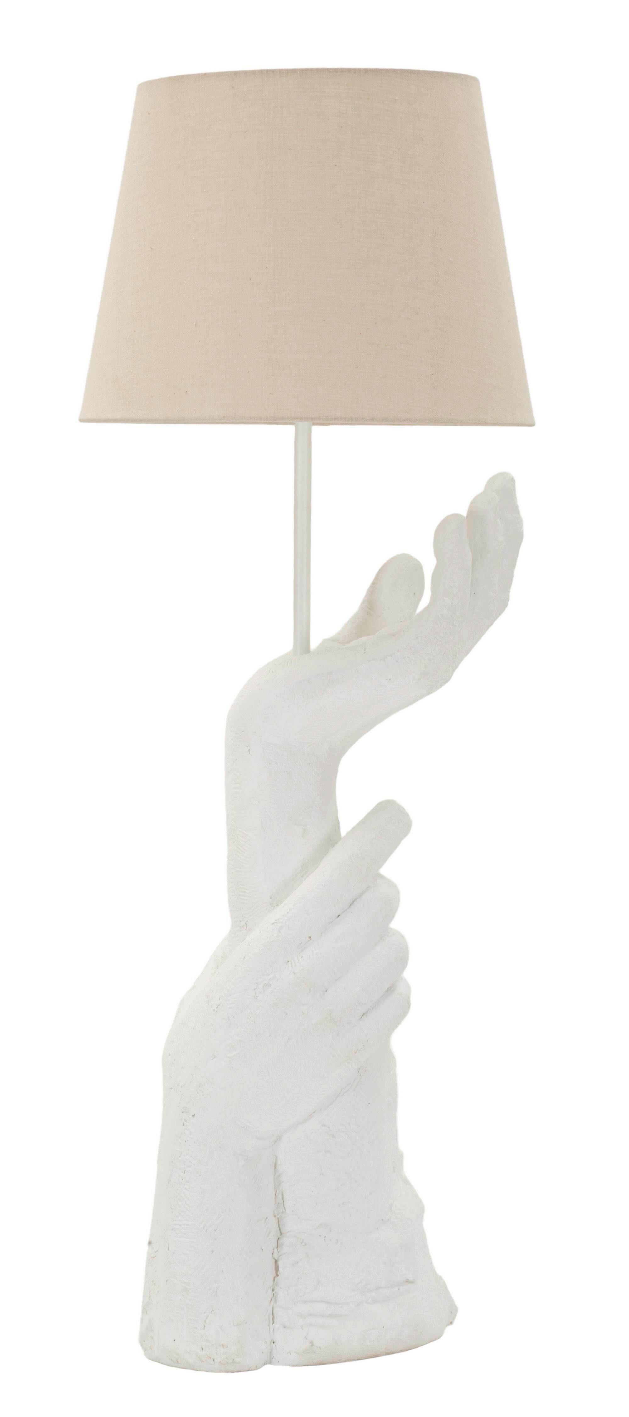 Tischleuchte Life Weiß B: 35 cm - Weiß, Basics, Kunststoff/Textil (35/93/35cm)