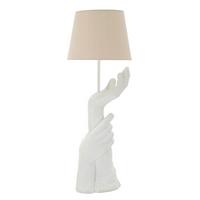 Tischleuchte Life Weiß B: 35 cm - Weiß, Basics, Kunststoff/Textil (35/93/35cm)