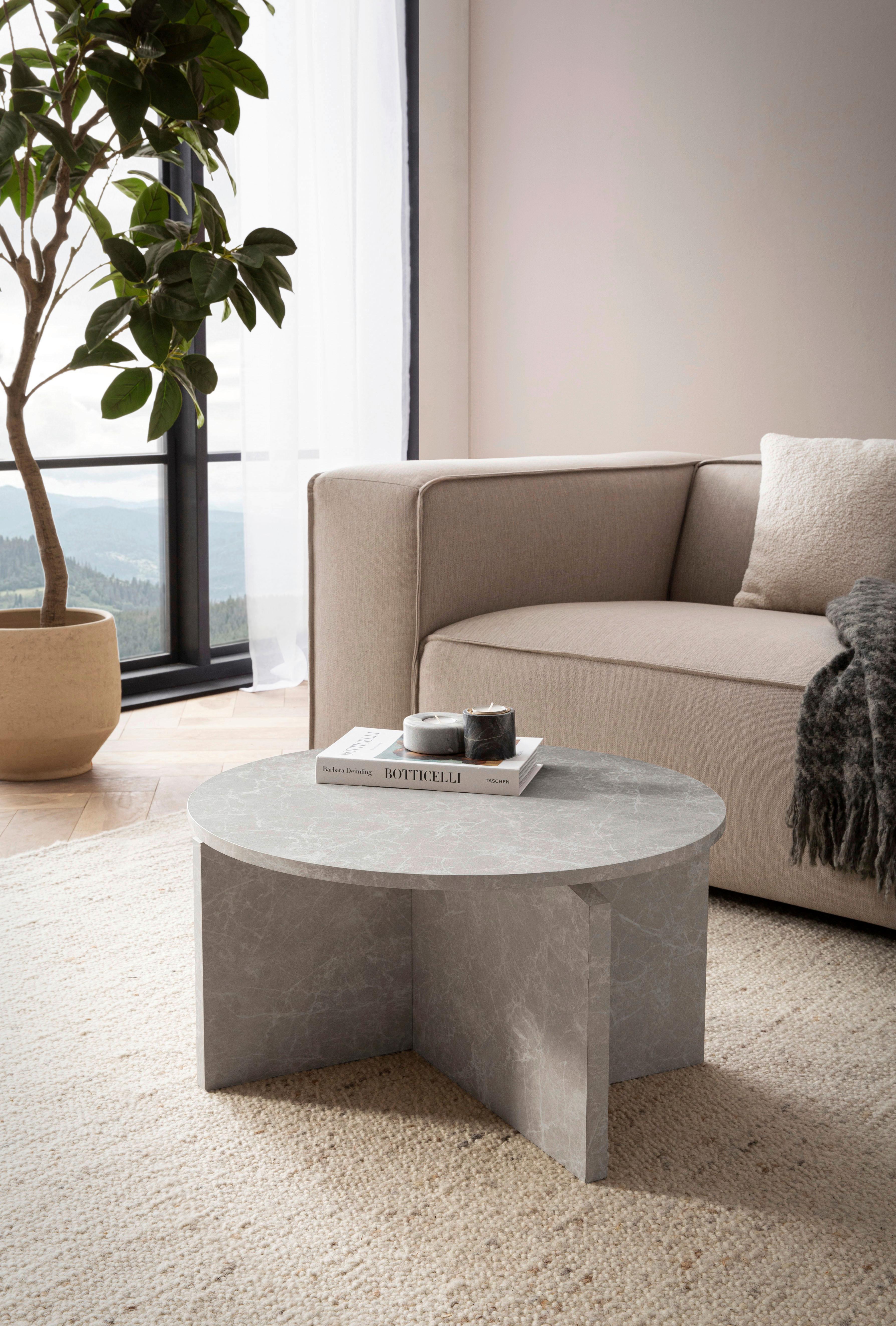 Couchtisch Sandfarben L: 60 cm - Sandfarben, Design, Holzwerkstoff (60/60/33cm) - Livetastic