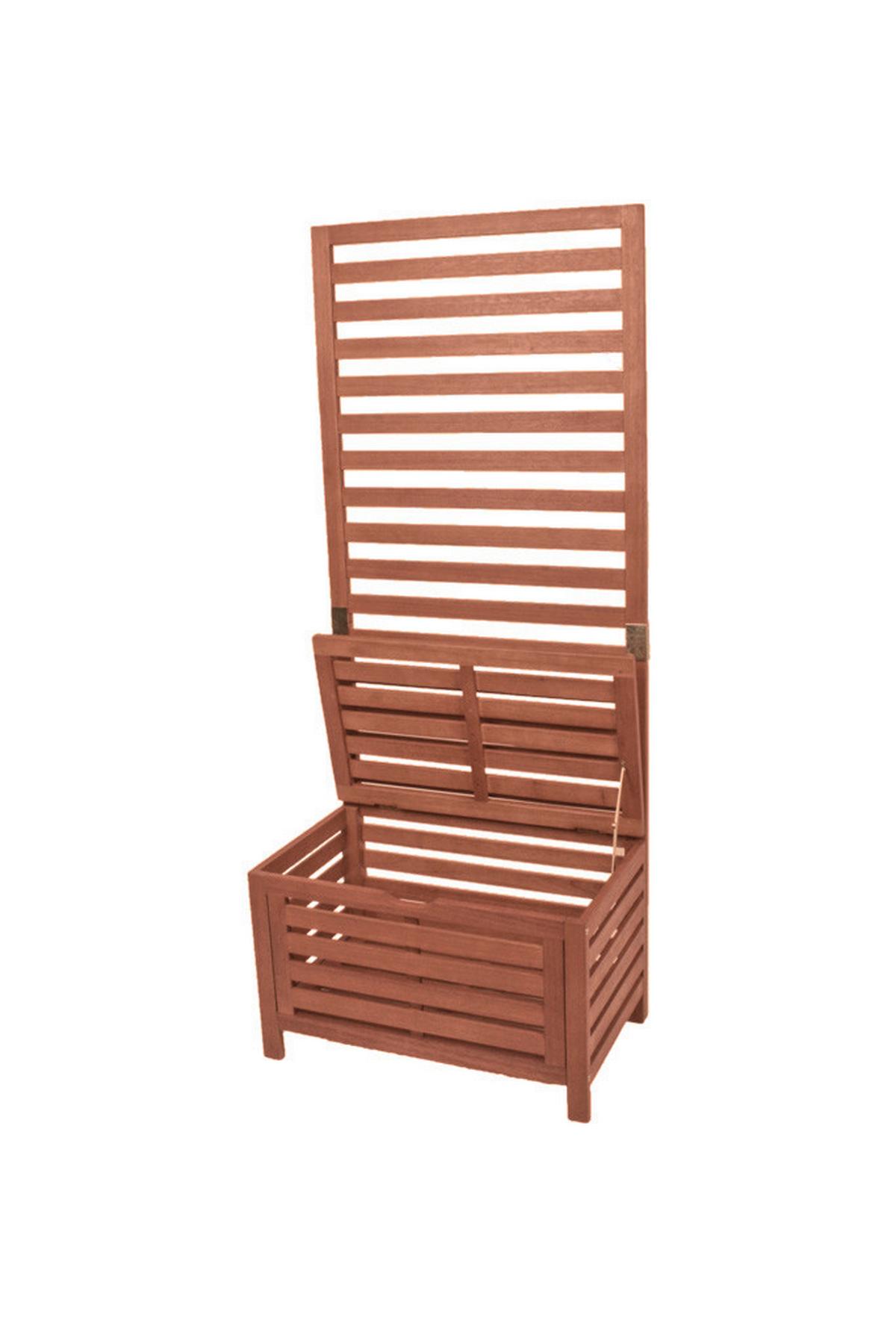 Sichtschutz Concord Eukalyptus mit Truhe - Eukalyptusholzfarben, Basics, Holz (76/180/45cm) - Gardenson