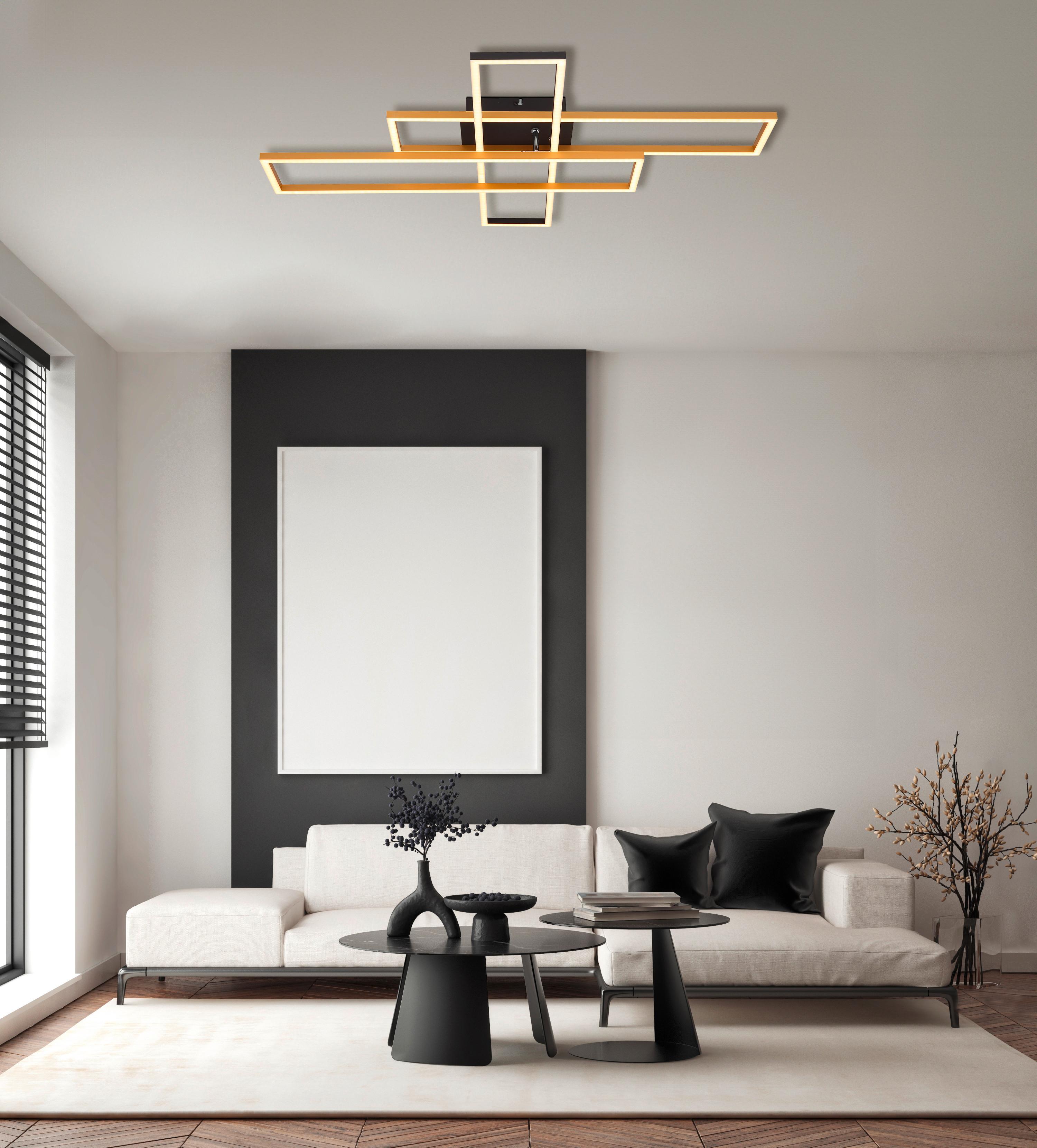 Led Mennyezeti Lámpa 67208-40g - fekete/arany, Design, műanyag/fém (80/60/9.5cm) - Globo