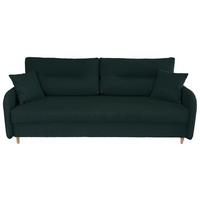 Schlafsofa mit Bettkasten Vero Grün B: 206 cm - Schwarz/Naturfarben, Design, Textil (206/88/93cm) - MID.YOU