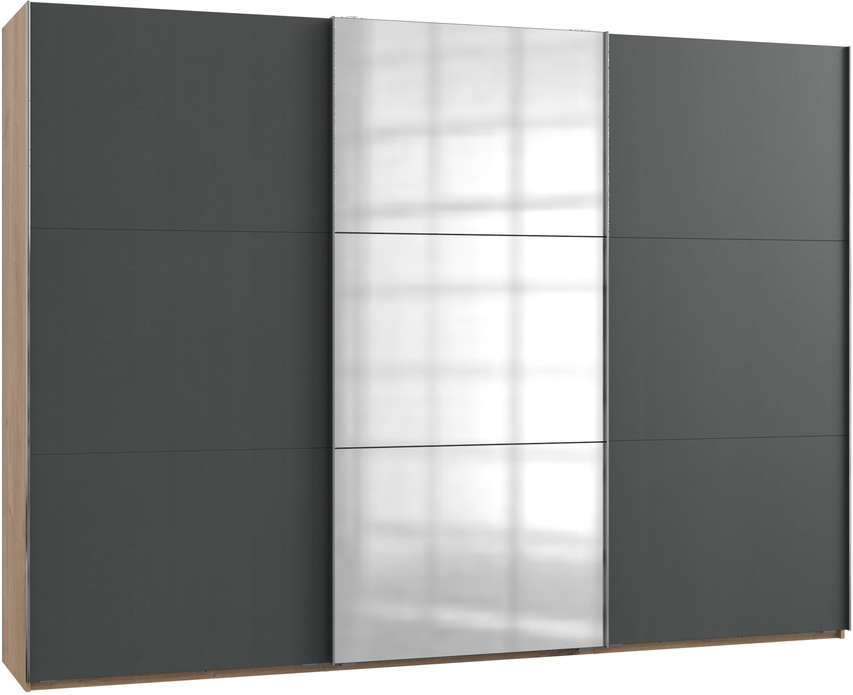 Schwebetürenschrank B: 300 Cm Level, Graphit/eiche Dekor - Eichefarben/Graphitfarben, MODERN, Holzwerkstoff (300/216/65cm) - MID.YOU