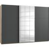 Schwebetürenschrank B: 300 Cm Level, Graphit/eiche Dekor - Eichefarben/Graphitfarben, MODERN, Holzwerkstoff (300/216/65cm) - MID.YOU