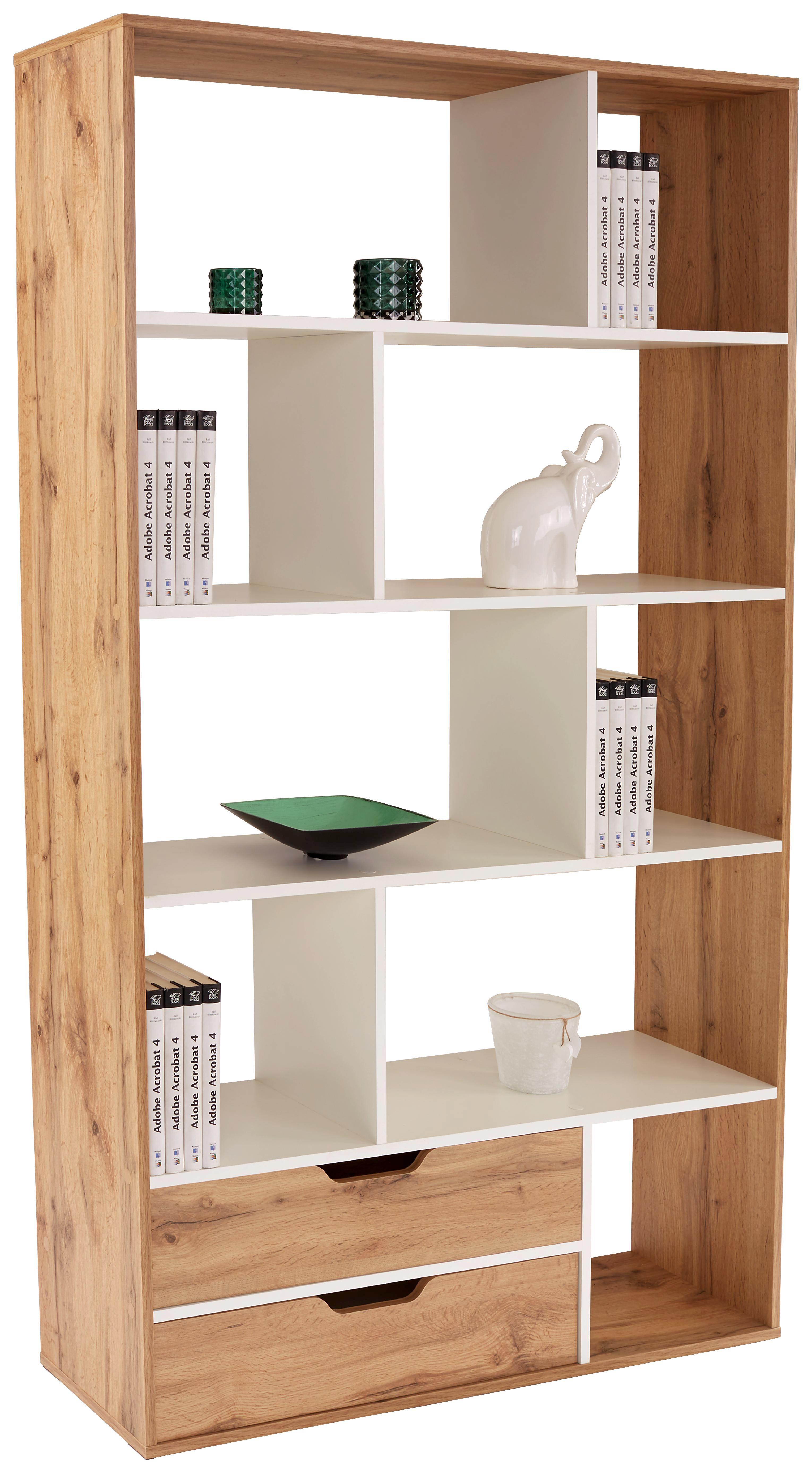 Raumteiler Roberto Eiche Wotan /Weiß Dekor B/H: 110/185cm - Hellbraun/Eichefarben, MODERN, Holzwerkstoff (110/185/32cm)