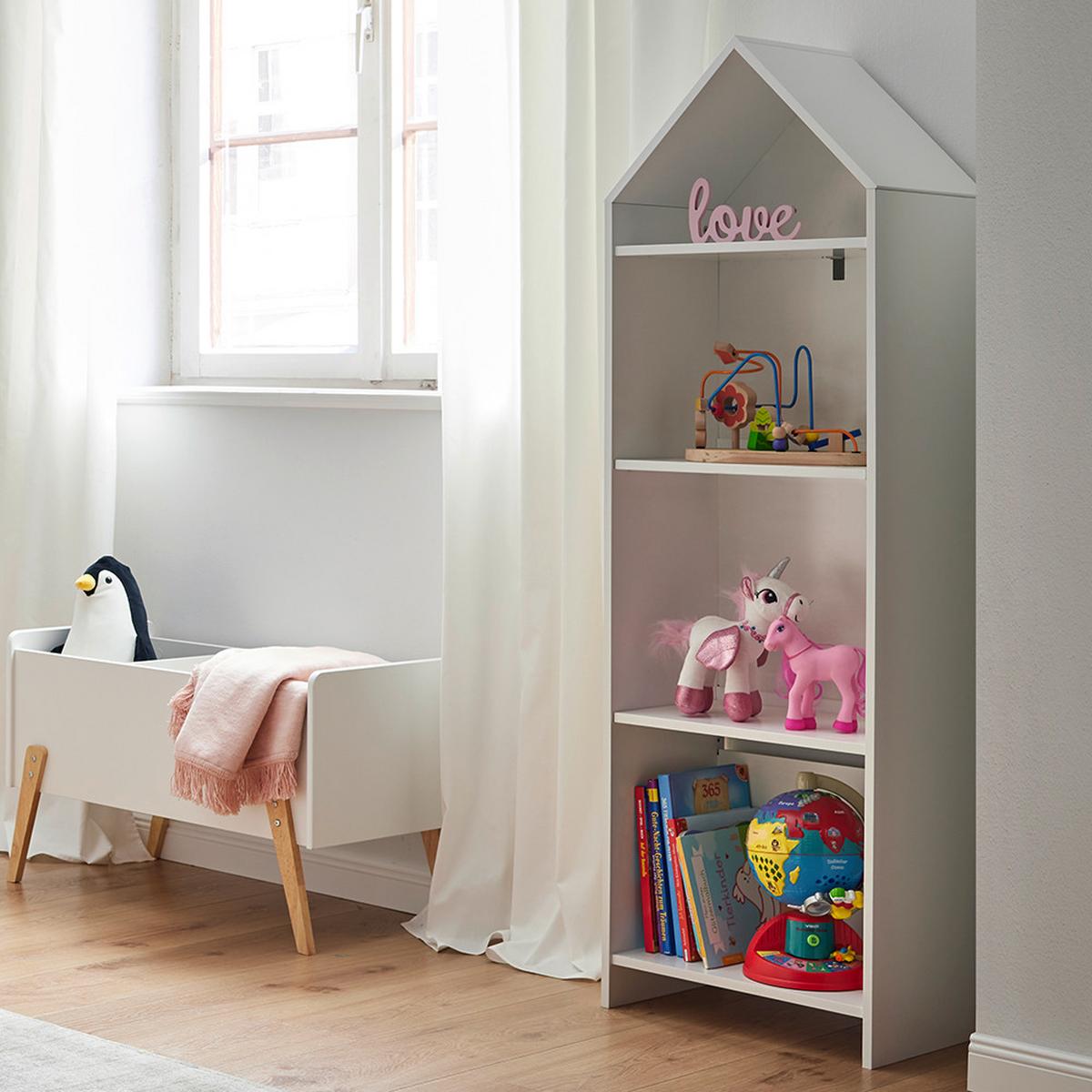 Regál LIA - biela, Modern (47/150/30cm) - Bessagi Kids