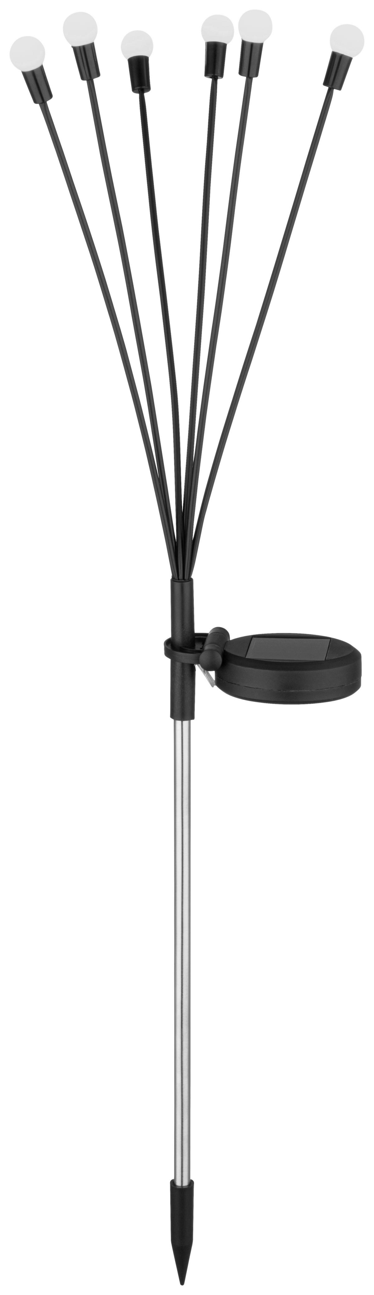 Solarleuchte Kalinda - Edelstahlfarben/Weiß, Basics, Kunststoff/Metall (67,5cm) - Homezone