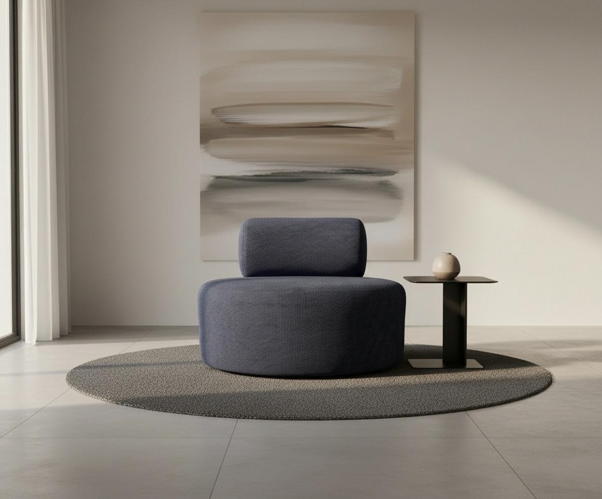 Relaxsessel Moss Dunkelblau B: 88 cm - Schwarz/Dunkelblau, Basics, Textil (88/70/88cm) - Livetastic