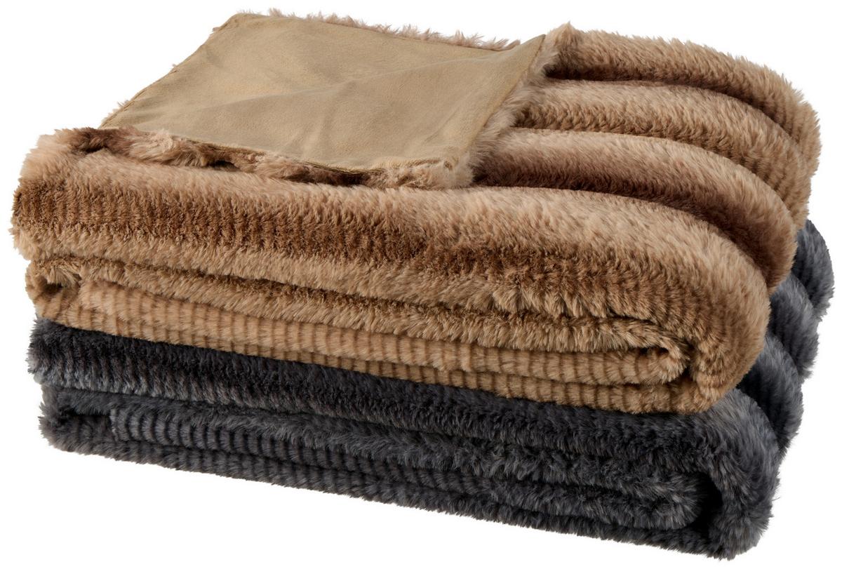KUSCHELDECKE WINNIPEG - Grau, MODERN, Textil (140/190cm) - Luca Bessoni