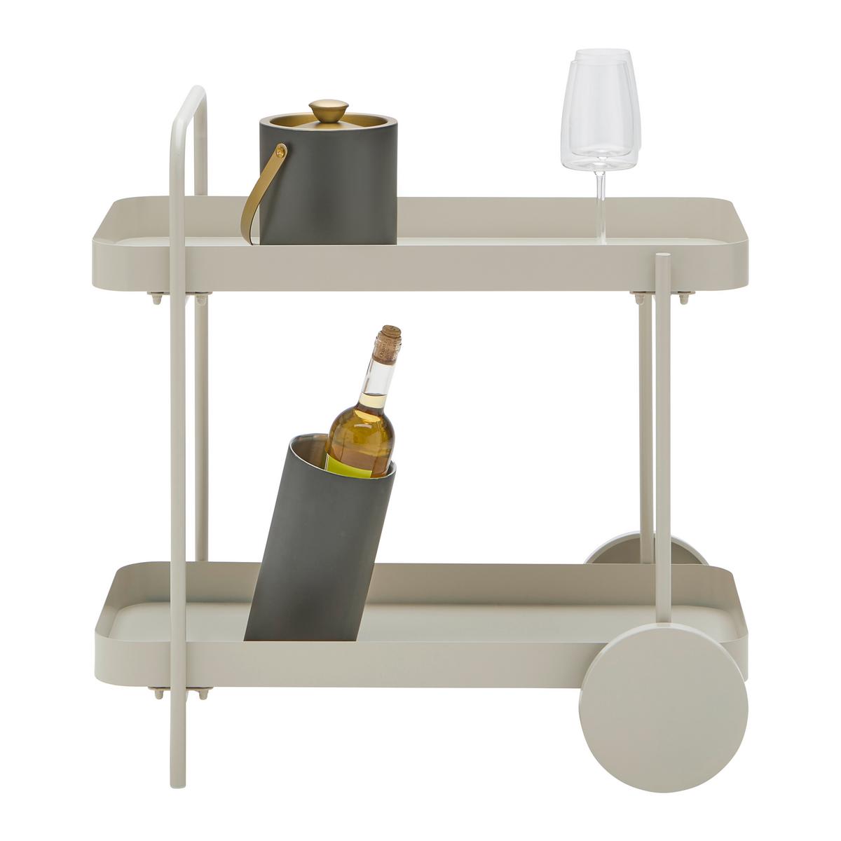 SERVÍROVACÍ VOZÍK DESINO -EXKLUSIV- - kašmírová, Moderní, kov (70/70/43cm) - Mömax