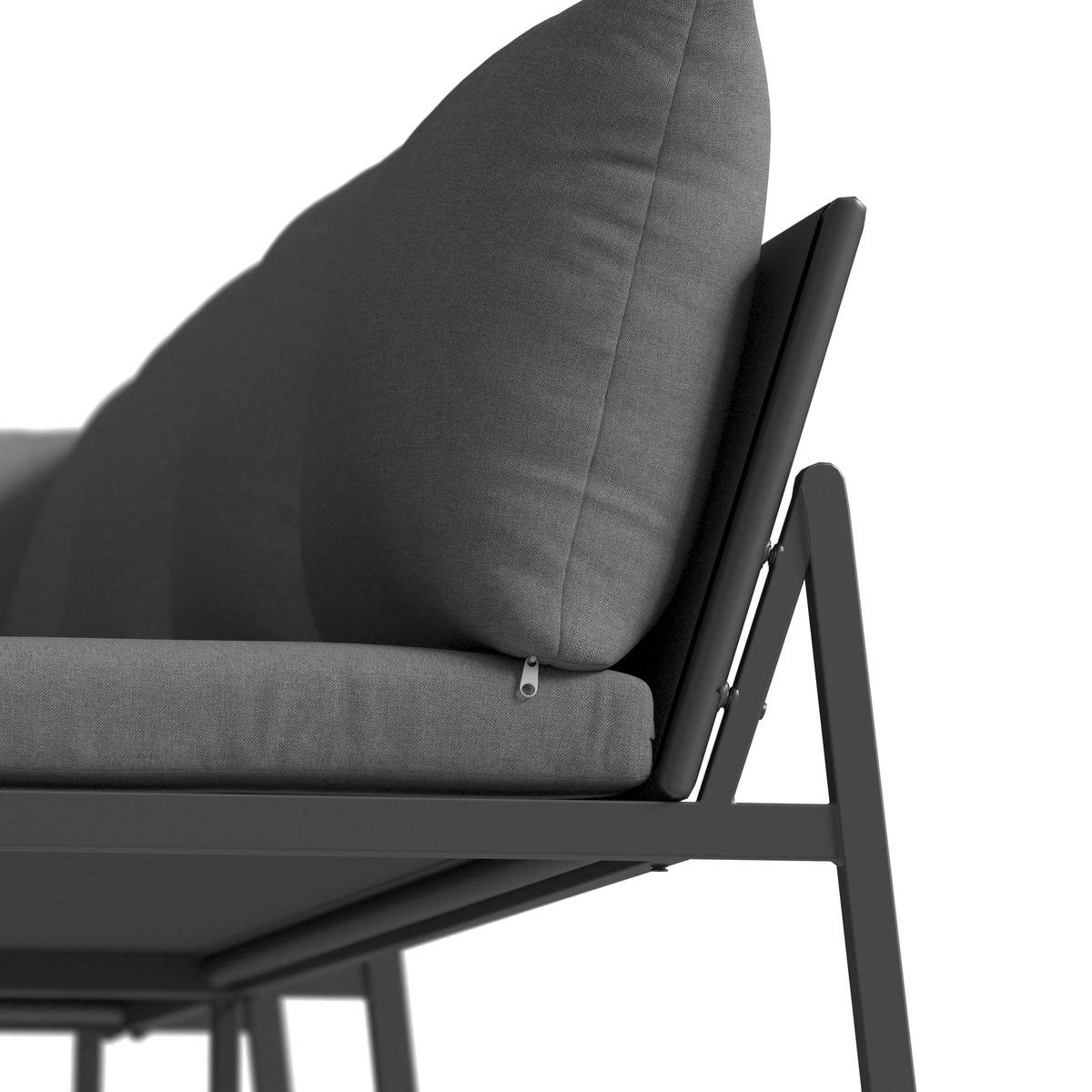 Loungegarnitur Kaunas - Dunkelgrau/Anthrazit, MODERN, Glas/Textil (183/241cm) - Beldano