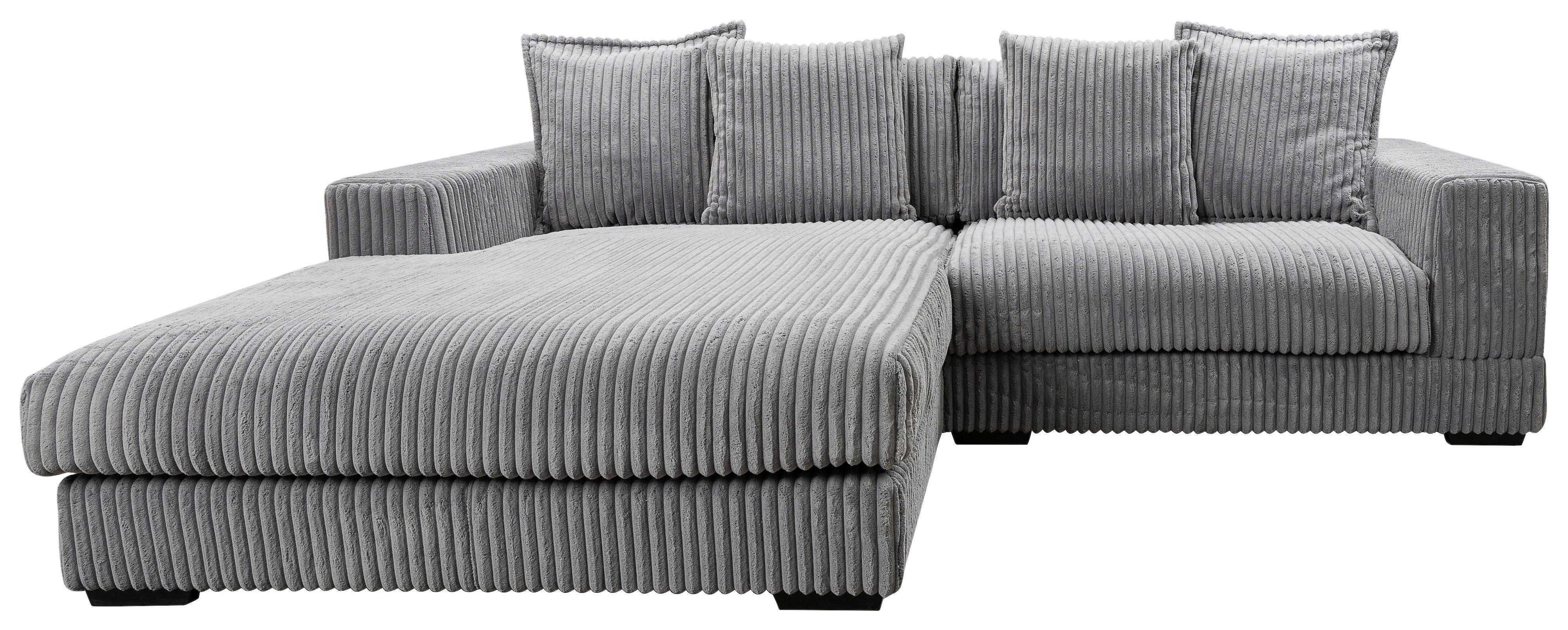 Ecksofa Funny - Schwarz/Grau, Design, Textil (195/285cm) - MID.YOU