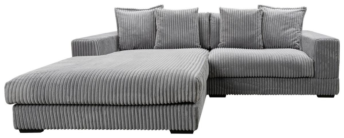 Ecksofa Funny - Schwarz/Grau, Design, Textil (195/285cm) - MID.YOU