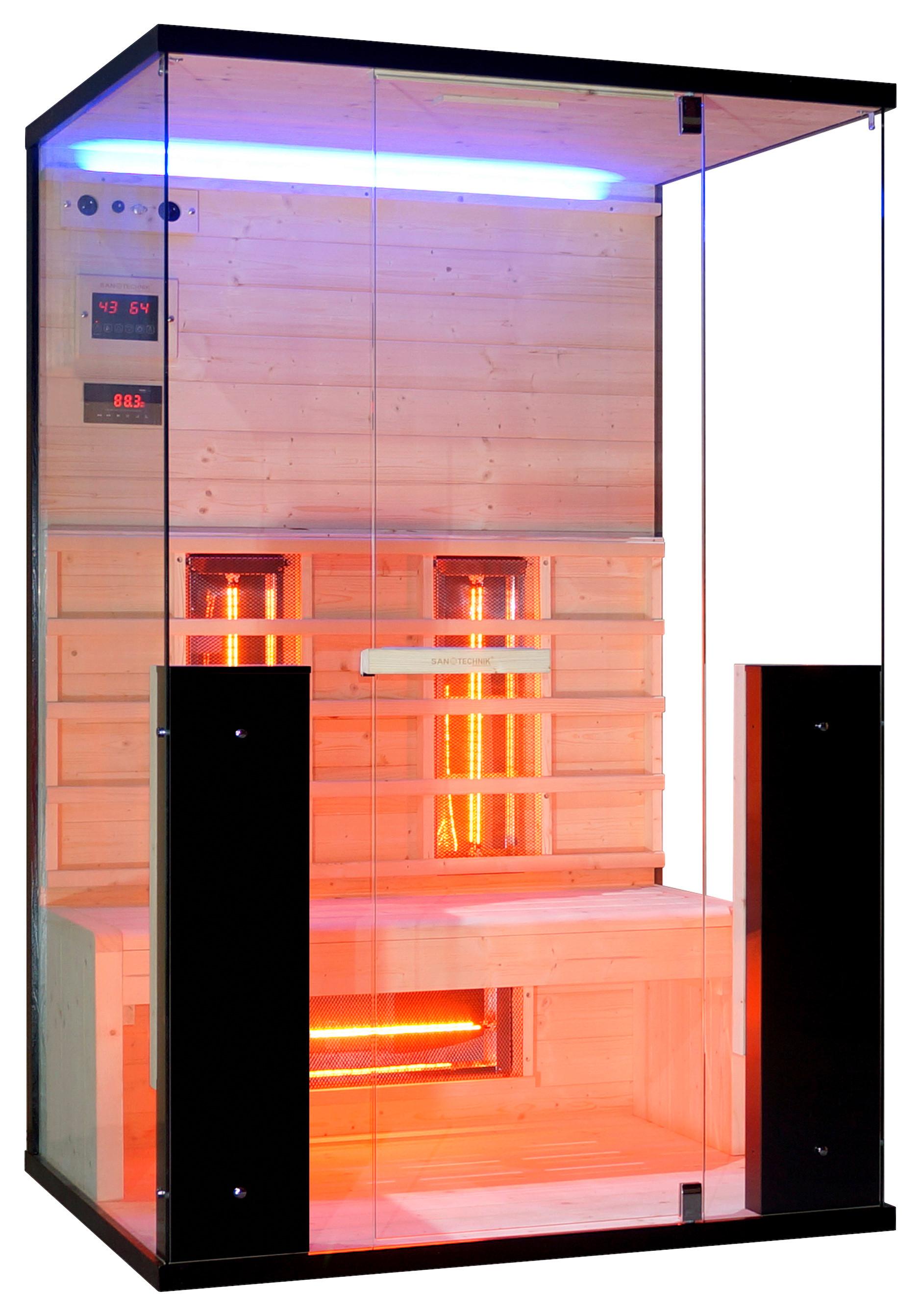 Infrarotkabine Billund Schwarz B: 125 Cm - Schwarz, KONVENTIONELL, Holz (125/190/100cm) - Sanotechnik
