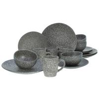 Kombiservice Granit Keramik 4 Personen Geschirr Set - Grau, MODERN, Keramik - Creatable