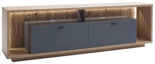 TV-Element Lizzano B: 205 cm Grau/Eiche Dekor