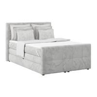 Boxspringbett mit Topper und Bettkasten 140x200 cm Medino - Hellgrau, KONVENTIONELL, Holz/Holzwerkstoff (140/200cm) - Luca Bessoni